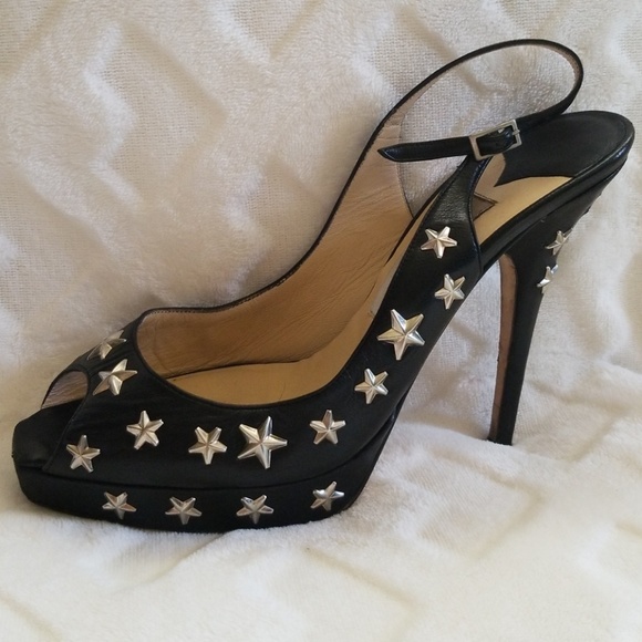 Jimmy Choo Shoes - Jimmy Choo designer Star black slingbacks 39 pinup